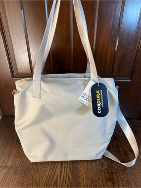 Simple Modern Harper Shoulder Laptop Bag Water-Resistant Light Almond NWT